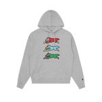 TRIPLE RUNNING DOG POPOVER HOOD - HEATHER GREY