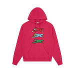 TRIPLE RUNNING DOG POPOVER HOOD - PINK