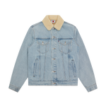 RUNNING DOG SHERPA TRUCKER JACKET - HEAVY WASH BLUE