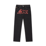 RUNNING DOG DOUBLE SCOOP DENIM PANT - BLACK