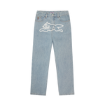 RUNNING DOG DOUBLE SCOOP DENIM PANT - HEAVY WASH BLUE