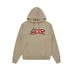 KIRIGAMI FLOCK RUNNING DOG HOODIE - BEIGE