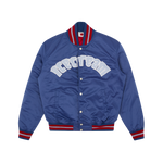 DROPPED CONE SATIN BOMBER JACKET - NAVY