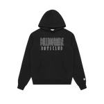 STRAIGHT LOGO POPOVER HOOD embellished with Swarovski® Crystals - BLACK
