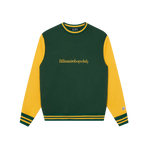 SERIF LOGO COLOURBLOCK CREWNECK - GREEN/YELLOW